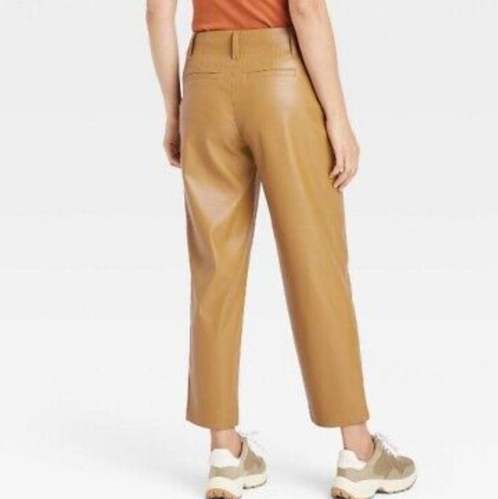 WOMEN'S High Rise Faux Leather Ankle Pants- A New Day - Picture 3 of 10